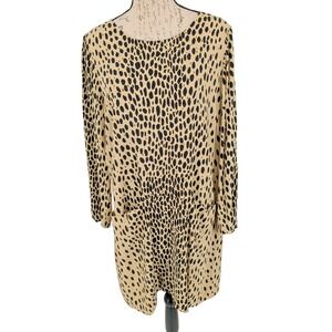 J CREW Dress 12 Leopard Sheath Random Leopard Spots  Rayon  Business  Career szc